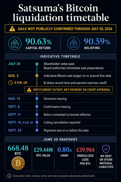 A 90% shareholder rebellion just forced this public company to dump its entire Bitcoin treasury at a crushing £39,984 per-coin loss