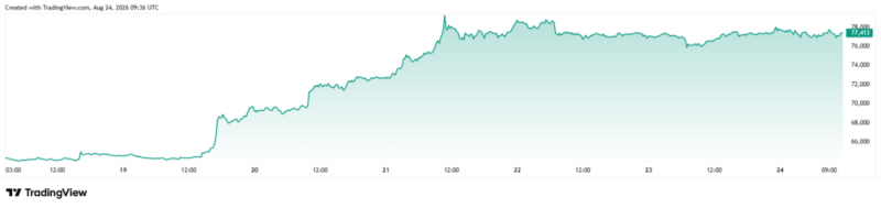 ,000 invested in Bitcoin a week ago is now worth this much