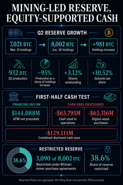 American Bitcoin built an 8,002 BTC reserve, but nearly 40% of it is quietly tied up with Bitmain
