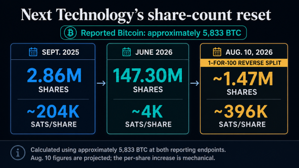 How a Nasdaq Bitcoin holder diluted investors by 98% without selling a single coin
