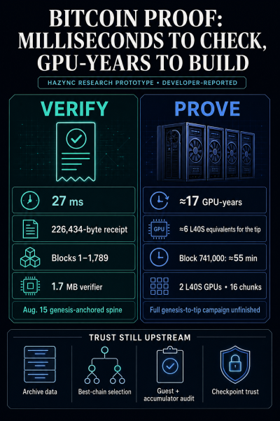 Reaching instant 27ms validation on Bitcoin will take 17 GPU years of compute power