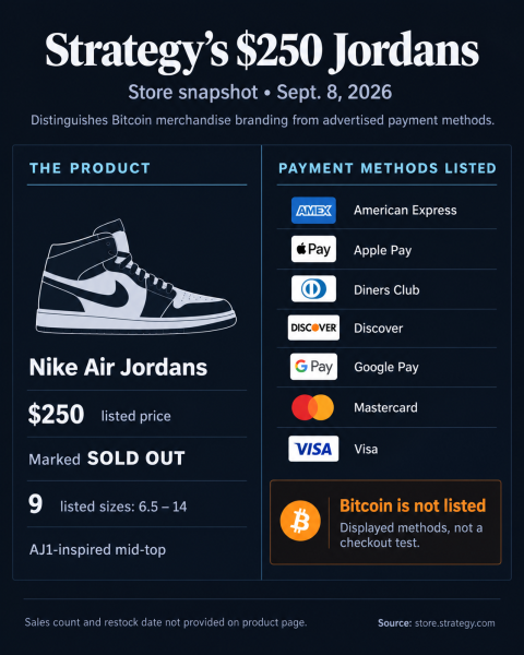 Strategy’s 0 Bitcoin Jordans sold out as Saylor turns 4% of BTC supply into a consumer brand