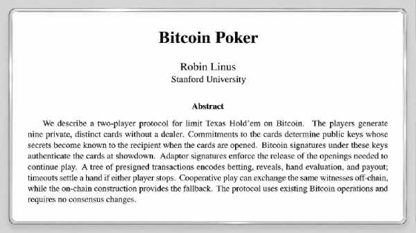 Satoshi's Abandoned Poker Experiment Returns With a Bitcoin Twist